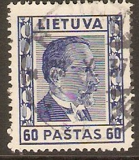 Lithuania 1936 60c blue. SG415.